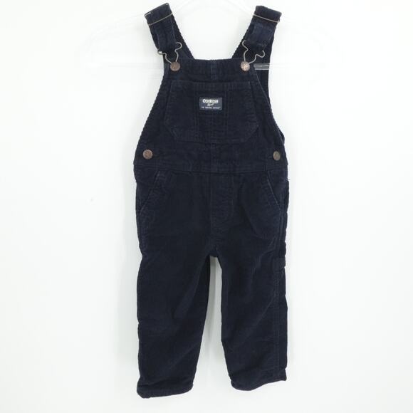 Oshkosh Bgosh Boys Navy Blue Corduroy Vestbak Overalls 2T Classic Farmer - Picture 1 of 11